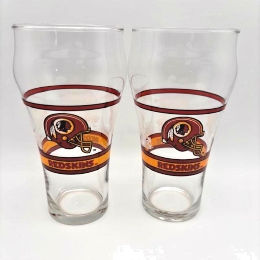 Vintage Washington Redskins Super Bowl XVII XXII XXVI Pint Glass Set Coca-Cola